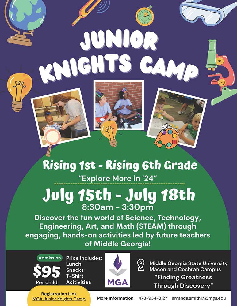 Junior Knights Camp flyer.
